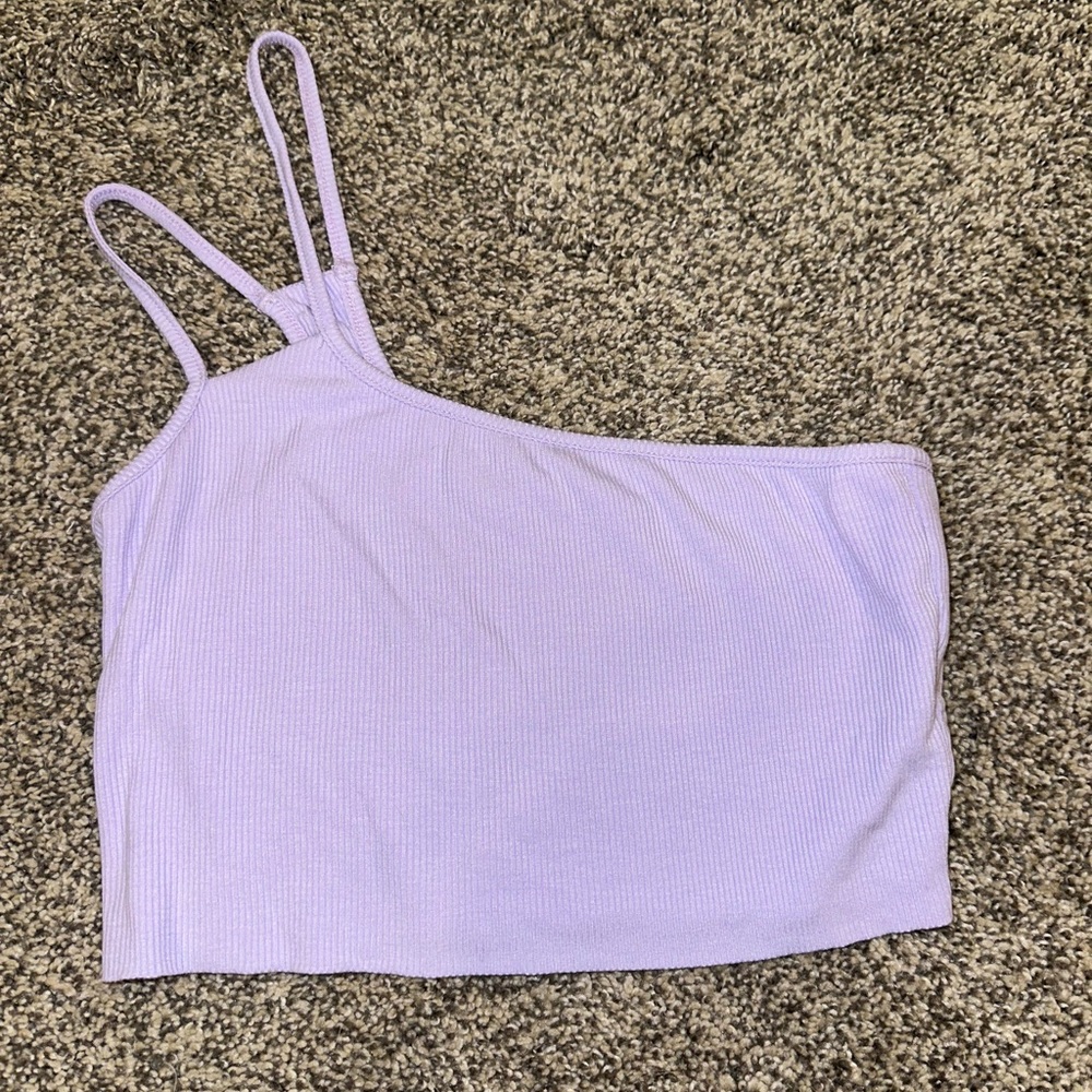 American Threads Purple Crop Top